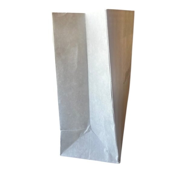Jimmy Choo Shopping Bag Ribbon Handles Paper with Bottom Card 14x11x4.75  Gray - Picture 9 of 11
